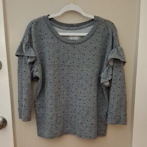 Current Elliott Gray Star Printed Top with Ruffle Sleeves_1